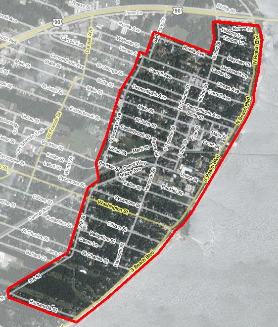 Bay Saint Louis Preservation District map
